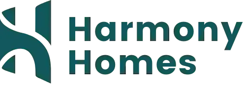 Harmony Homes logo with modern design and vibrant colors.