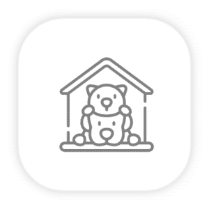 Dog house with a cute bear-shaped entrance, ideal for pet comfort and outdoor living.